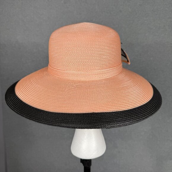Peach and Black KENTUCKY DERBY HAT or SUNDAY CHURCH SERVICE HAT